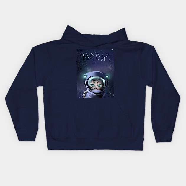 Space Cat Kids Hoodie by MadToys